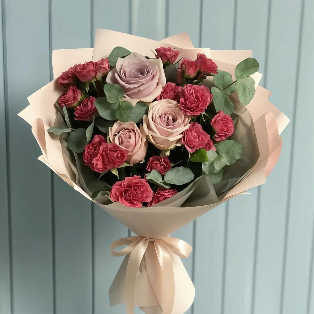 Букет цветов из: Гвоздики и Розы в Темрюке