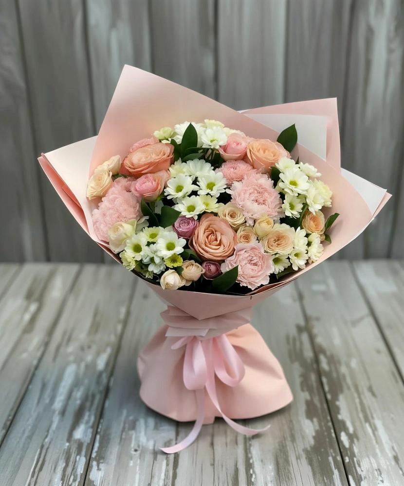 Букет цветов из: Гвоздики, Розы и Хризантемы в Темрюке