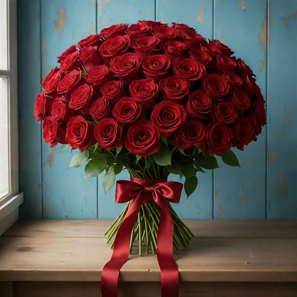 Букет Красные розы Блэк Меджик в Темрюке