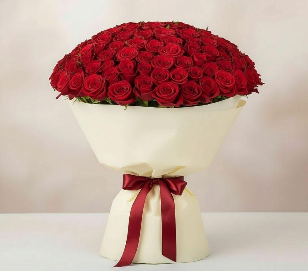 Букет 101 Красная роза Милано в Темрюке