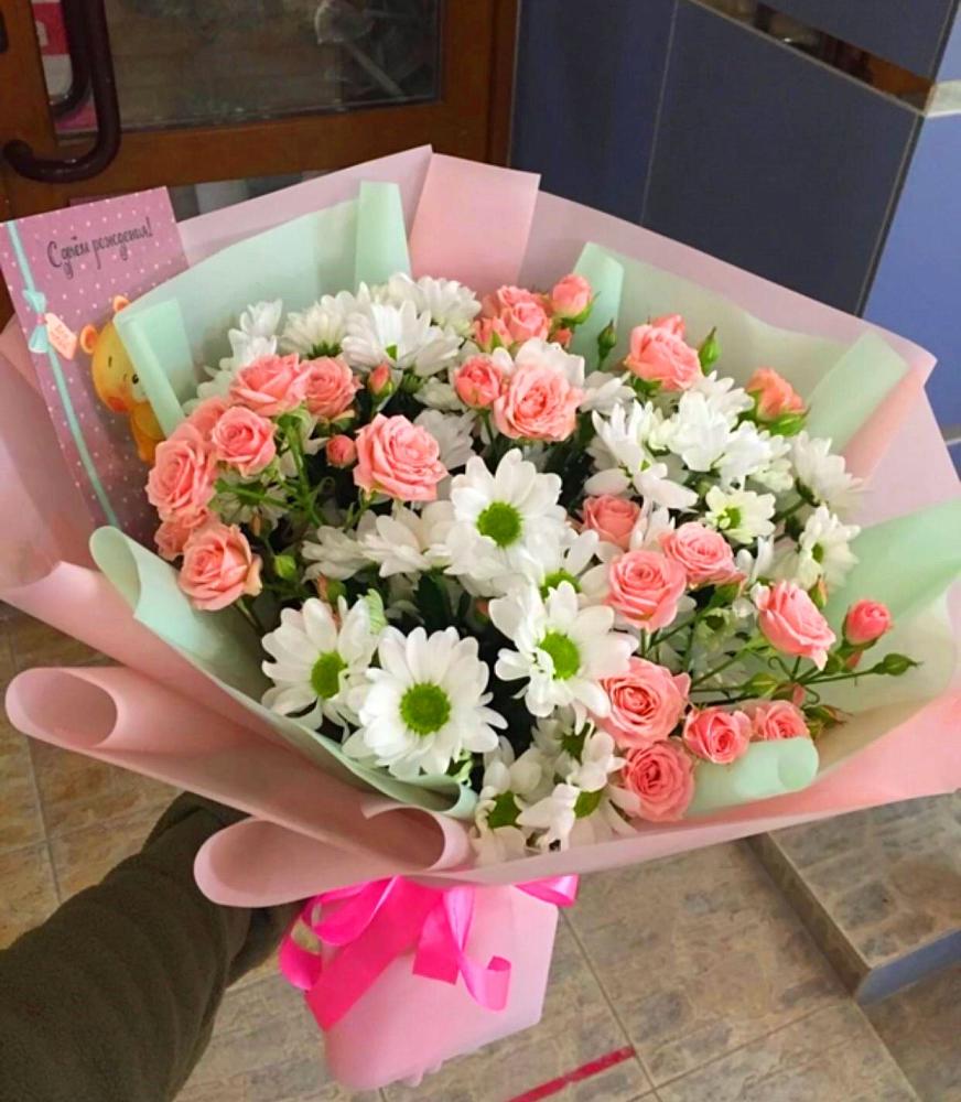 Букет цветов из: Розы и Хризантемы в Темрюке