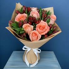 Букет цветов из:  Розы и Альстромерии в Темрюке