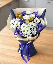 Букет цветов из:  Розы, Ирисы и Хризантемы в Темрюке