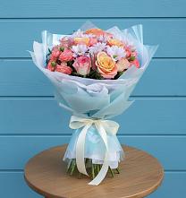 Букет цветов из:  Хризантемы и Розы в Темрюке