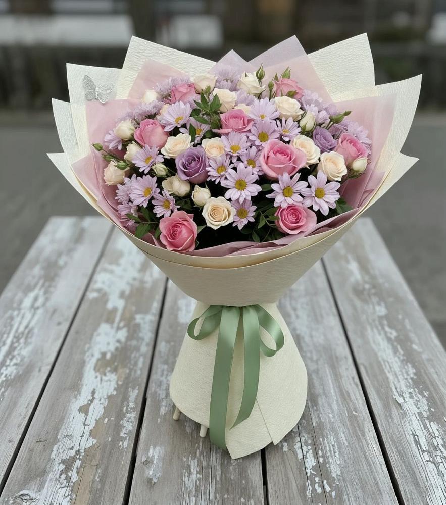 Букет цветов из: Розы и Хризантемы в Темрюке