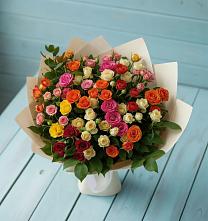 Букет Микс из разноцветных кустовых роз #REPLACE_PRED# Темрюке